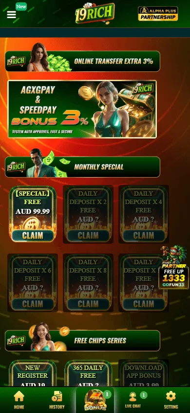 19rich Casino promotions experience on mobile